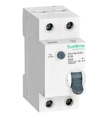 Systeme Electric City9 Set Дифавтомат 1P+N С 16А 6kA 30мА A 230В Systeme Electric City9 C9D65616