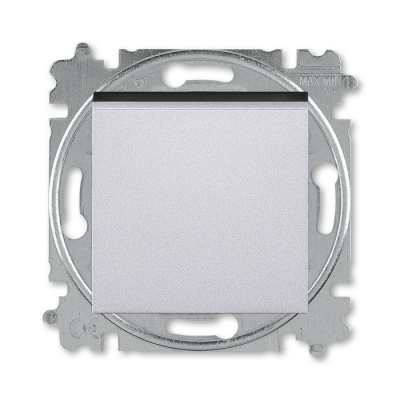 Переключатель одноклавишный серебро / дымчатый чёрный ABB Levit M ABB Levit M 2CHH590645A6070