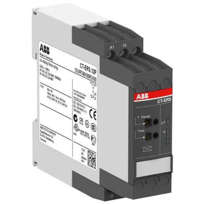 Реле времени CT-ERS.12P (задержка на включ.) 24-240B AC, 24-48B DC, 0.05c..300ч, 1ПК, пружинные клеммы ABB ABB  1SVR740100R3100