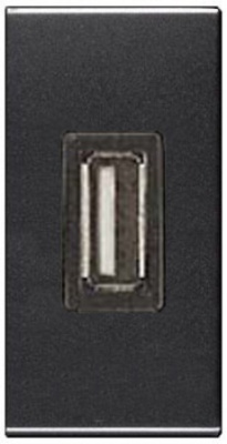Зарядное устройство USB 750mA 1 мод ABB NIE Zenit Антрацит N2185 AN ABB Zenit 2CLA218500N1801