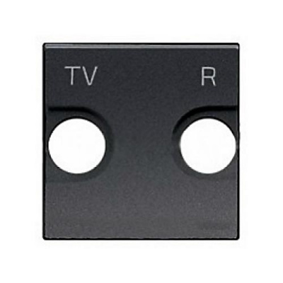 Накладка TV-FM розетки 2 мод ABB NIE Zenit Антрацит N2250.8 AN ABB Zenit 2CLA225080N1801