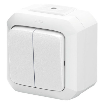 Переключатель двухклавишный IP54  ABB Variant+ Белый ABB Variant+ 2CHN585251C4500