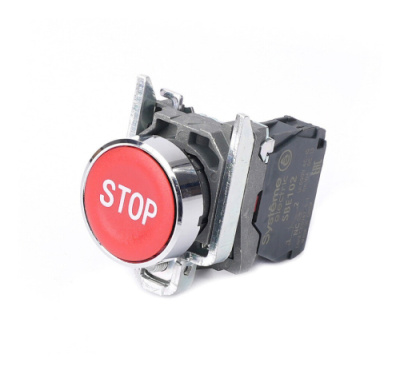 Systeme Electric Кнопка SB4 в сборе модульная 22мм красная металл 1НЗ с маркировкой "STOP" Systeme Electric SB4 SB4BA4342