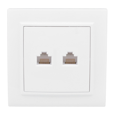 Розетка RJ-45 2-местная СП EKF Basic Минск Белый EKF Минск ERK02-035-10