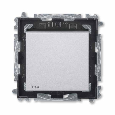 Переключатель одноклавишный IP44 серебро / дымчатый чёрный ABB Levit M ABB Levit M 2CHH596940A4070