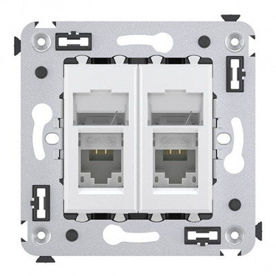 Компьютерная розетка RJ-45 в стену, кат.5e двойная, "Avanti", "Белое облако" DKC DKC Avanti 4400464DKC