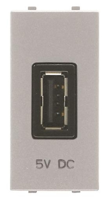 Механизм USB зарядного устройства 1М 2000 mA 5В ABB Zenit Серебристый ABB Zenit 2CLA218520N1301