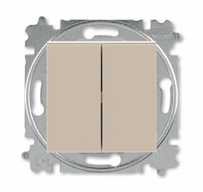 Выключатель двухклавишный кофе макиато / белый ABB Levit ABB Levit 2CHH590545A6018