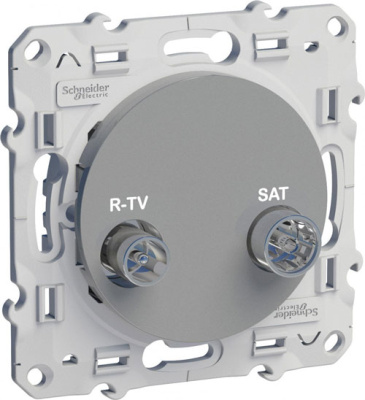 Розетка R/TV-SAT одиночная Schneider Electric Odace Алюминий Schneider Electric Odace S53R454
