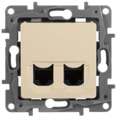 Двойная розетка RJ 45 категория 5е UTP IEK Etika Cлоновая кость IEK Etika 672355