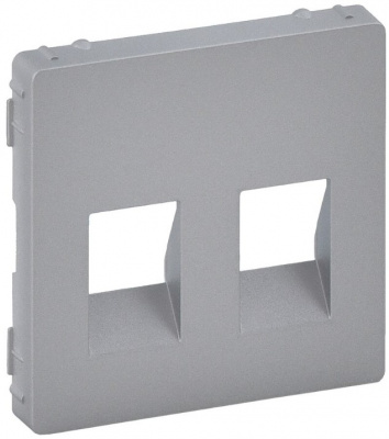 Накладка розетки акустической 2-ой безвинт.зажим Legrand Valena Life Алюминий Legrand Valena Life 755372