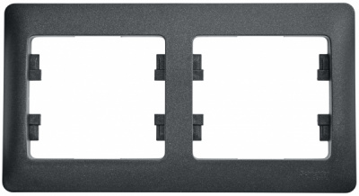 Рамка 2-постовая горизонтальная Systeme Electric Glossa Антрацит Systeme Electric Glossa GSL000702