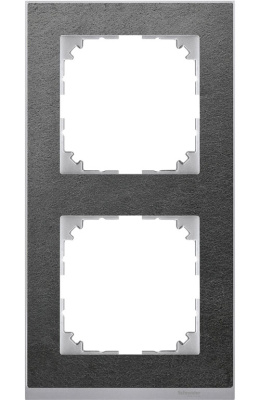 Рамка 2-постовая Merten M-Pure Decor Сланец/Алюминий Merten M-Pure Decor MTN4020-3669
