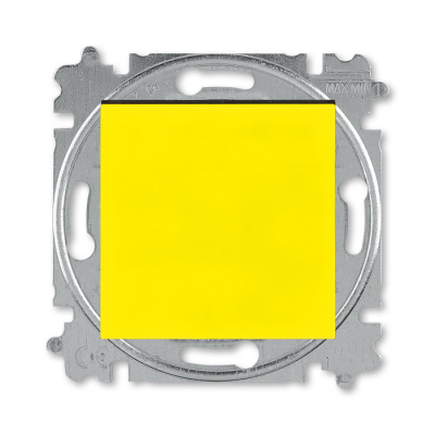 Переключатель кнопочный одноклавишный жёлтый / дымчатый чёрный ABB Levit ABB Levit 2CHH598645A6064
