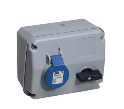 Розетка с выключателем и механической блокировкой 232MHS6, 32A, 2P+E, IP44, 6ч ABB ABB  2CMA167669R1000