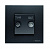 Розетка TV-FM-SAT единственная 2 мод ABB NIE Zenit Антрацит N2251.3 AN
