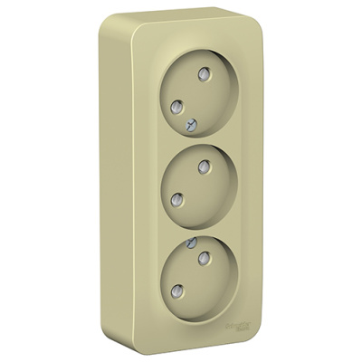 Blanca о/у Розетка 3-я без заземления со шт. изол.пл.,16А, 250В, бежевый Systeme Electric Systeme Electric  BLNRA001317
