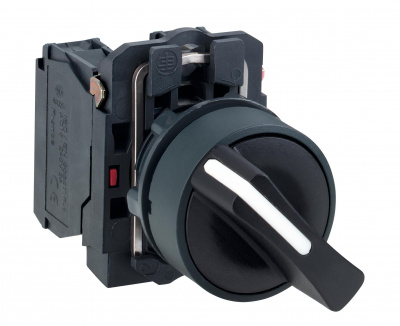 Переключатель 1-0-2 с фиксацией чёрный 2НО Schneider Electric XB5 Schneider Electric  XB5AD33