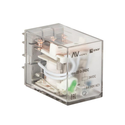 Реле промежуточное RPA 22/3 6A 24В DC EKF AVERES   rpa-22-3-24DC