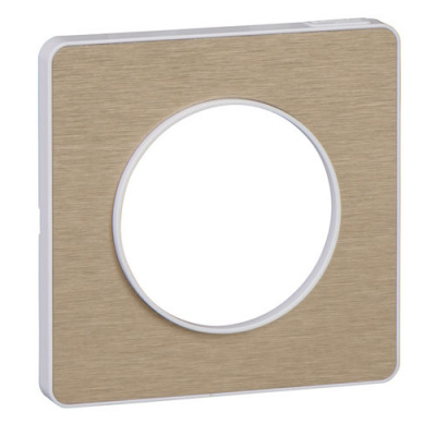 Рамка 1-постовая Schneider Electric Odace Полированная бронза/Белый Schneider Electric Odace S52P802L