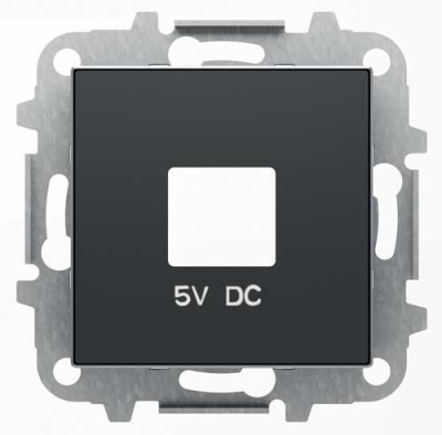 Накладка зарядного устройства 2хUSB ABB NIE Sky Черный бархат 8585 NS ABB Sky 2CLA858500A1501