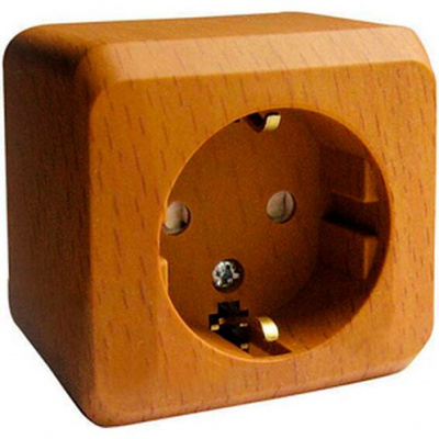 Этюд о/у Розетка с заземлением со шторками 16А 250B, бук, россия SE Systeme Electric Этюд PA16-004T