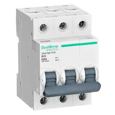 Systeme Electric City9 Set Автомат (АВ) B 25А 3P 6kA 400В Systeme Electric City9 C9F16325