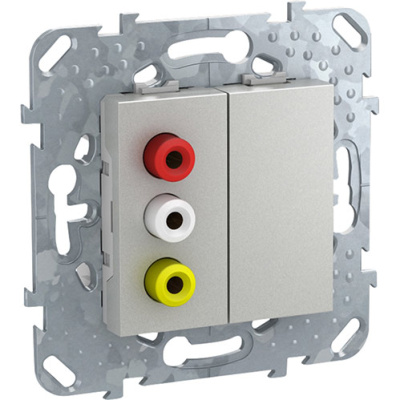 Unica Top Розетка 3 RCA, Алюминий Schneider Electric Schneider Electric  MGU5.431.30ZD