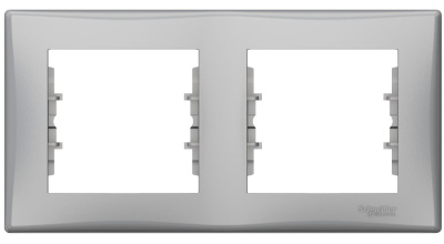 Рамка 2-постовая горизонтальная Schneider Electric Sedna Алюминий Schneider Electric Sedna SDN5800360