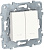 Переключатель 2-клавишный 2 модуля с подсветкой 2 х сх.6A Schneider Electric Unica New Белый