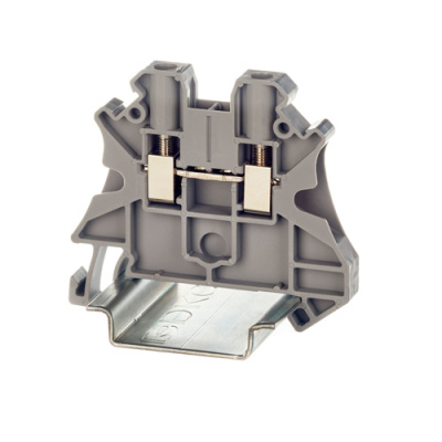 Клемма проходная, винтовой зажим, 2 точки подключения, 4 кв.мм, серая DKC DKC  TUR-4