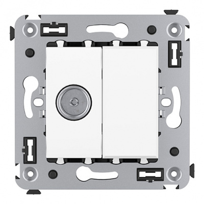 Розетка TV проходная в стену, "Avanti", "Белое облако" DKC DKC Avanti 4400513DKC