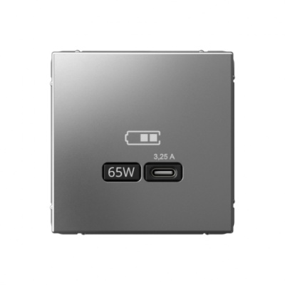 ARTGALLERY USB РОЗЕТКА тип-С 65Вт высокоскор.заряд. QC, PD, механизм, СТАЛЬ Systeme Electric ArtGallery GAL000927