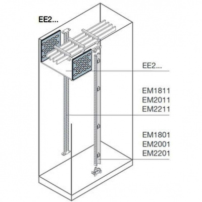Перегородка вертикальная для шин 200x800мм ABB IS2 ABB IS2 EE2800