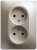 Розетка двойная без заземления 16A 250В в сборе Systeme Electric Glossa Перламутр Systeme Electric Glossa GSL000620