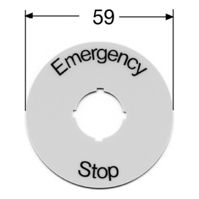 Шильдик MA6-1026 круглый с надписью Emergency Stop ABB ABB  1SFA611930R1026