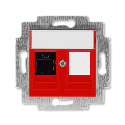 Розетка информационная RJ45 категория 5e и заглушка красный ABB Levit ABB Levit 2CHH295117A6065