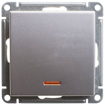 W59 1-клавишный Переключатель с подсв. 10АХ, механизм, матовый хром Schneider Electric Systeme Electric  VS610-157-5-86
