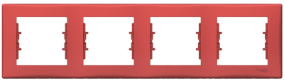 Рамка 4-постовая горизонтальная Schneider Electric Sedna Красный Schneider Electric Sedna SDN5800741