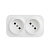 Розеточный блок с предварительным подключением 2 x 2К без шторок - 16 A - 250 В~  IP 20 Legrand Quteo Белый 