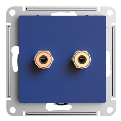 SE AtlasDesign Аудиорозетка двойная Аквамаринин Systeme Electric AtlasDesign ATN001187