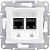 Розетка компьютерная 2-ая RJ45 кат.5e UTP неэкранированная Schneider Electric Sedna Белый