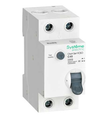 Systeme Electric City9 Set Дифавтомат 1P+N С 40А 6kA 30мА A 230В Systeme Electric City9 C9D65640