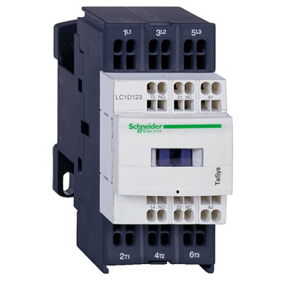 Контактор D 3Р,18 A,НО+НЗ,24V DС,2.4 ВТ,расш. диапазон,огран. пер,пруж зажим Schneider Electric Schneider Electric  LC1D183BL