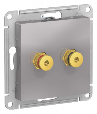 Аудиорозетка двухместная Schneider Electric AtlasDesign Алюминий Systeme Electric AtlasDesign ATN000387