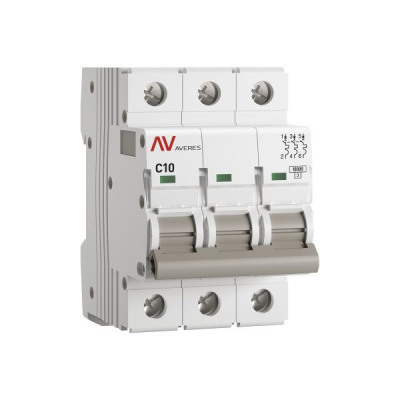 Выключатель автоматический AV-10 3P 10A (C) 10kA EKF AVERES EKF  mcb10-3-10C-av