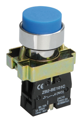 Кнопка управления LAY5-BL61 без подсветки синяя 1з IEK IEK  BBT70-BL-K07