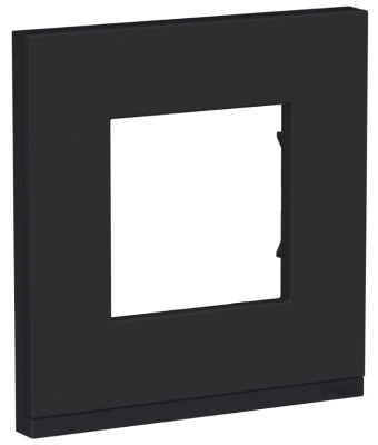 Рамка 1-постовая горизонтальная Schneider Electric Unica New Pure Каучук/Антрацит Schneider Electric Unica New Pure NU600282
