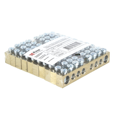 Шина "ноль-земля" 8х12мм 10 отверстий латунь крепеж по центру EKF PROxima PEN EKF PROxima sn0-125-10-c