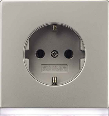 Розетка с/з безвинт.зажим Jung LS 990/ LS-design/ LS plus Cталь Jung LS 990/LS-design/LS plus ES2520